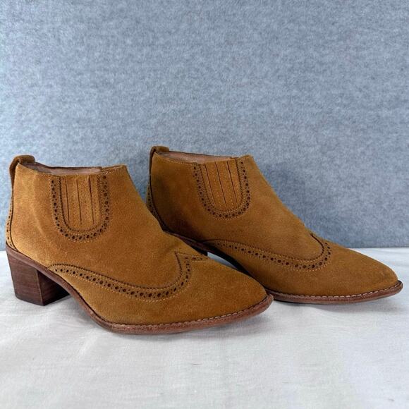 Madewell Woman’s sz 11 The Greyson Brogue Chelsea Bootie Suede Western Cowgirl - Picture 2 of 10